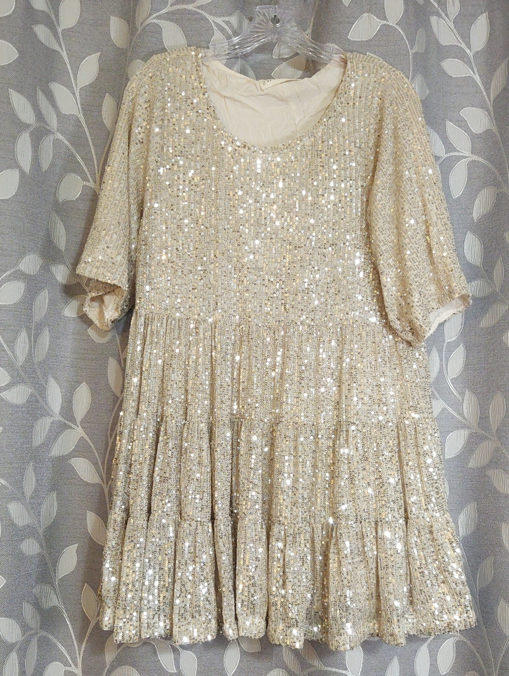 By Together Sequin Beige Dress size S